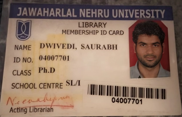 Saurabh dwivedi college id card