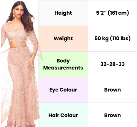 Suhana Khan Height